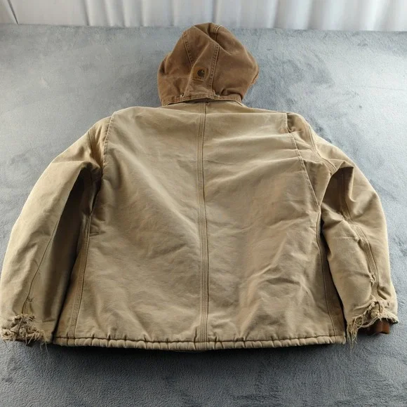 Vintage Y2K Carhartt Jacket Mens XL Brown Duck Quilt C03 Arctic Coat Grunge Fade - Picture 5 of 16